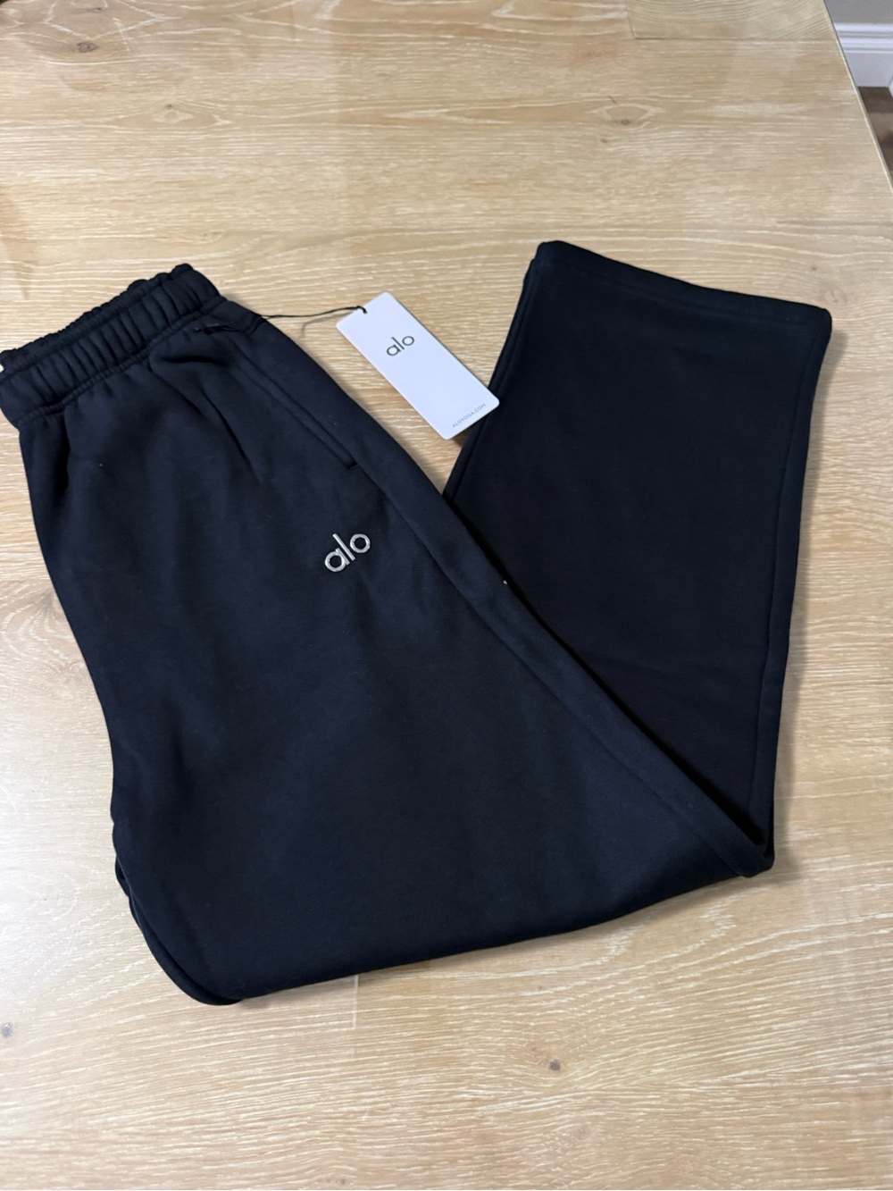 ALO Yoga Kids Black Sweatpants with Subtle Logo